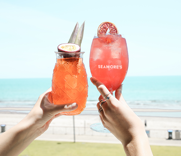 Two drinks at the beach