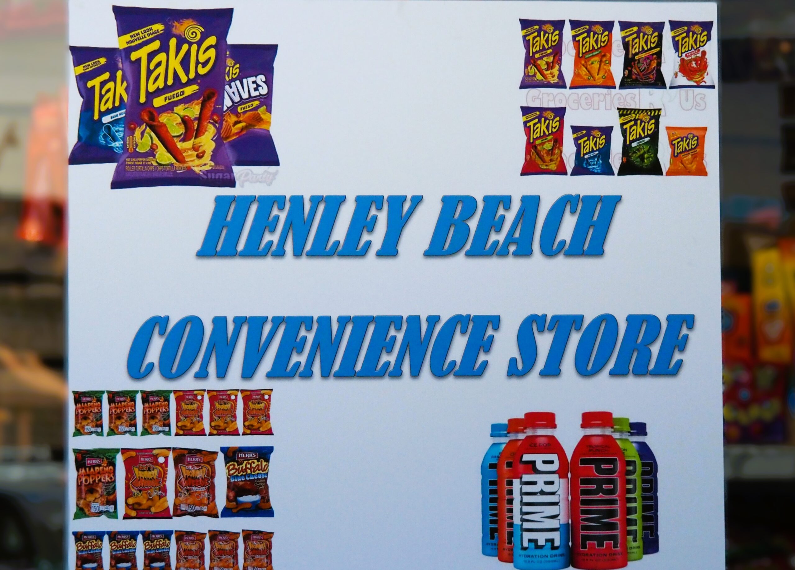 Henley Convenience Store window sign